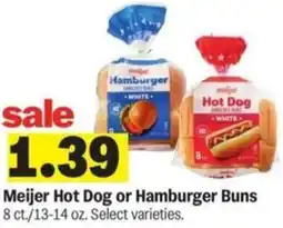 Meijer Meijer Hot Dog or Hamburger Buns offer