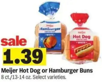 Meijer Meijer Hot Dog or Hamburger Buns offer