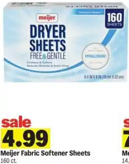 Meijer Meijer Fabric Softener Sheets offer