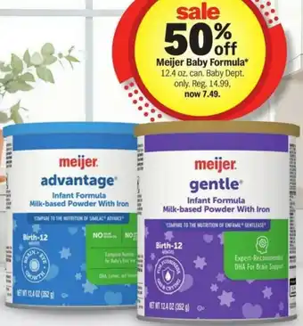 Meijer Meijer Baby Formula offer