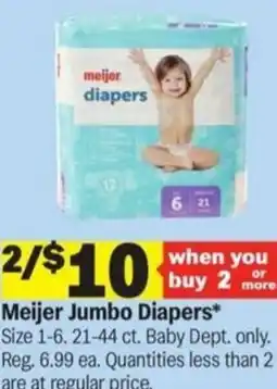 Meijer Meijer Jumbo Diapers offer