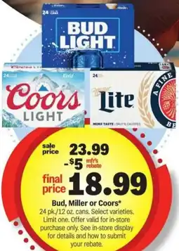 Meijer Bud, Miller or Coors offer