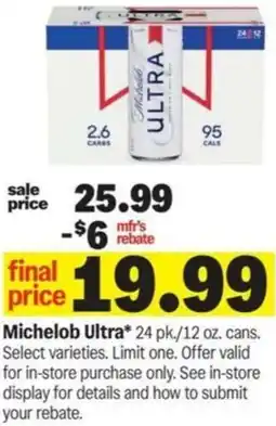 Meijer Michelob Ultra offer