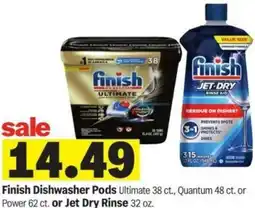 Meijer Finish Dishwasher Pods Ultimate or Jet Dry Rinse offer