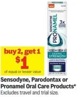 Meijer Sensodyne, Parodontax or Pronamel Oral Care Products offer