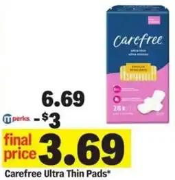 Meijer Carefree Ultra Thin Pads offer