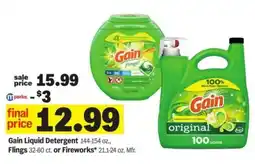 Meijer Gain Liquid Detergent flings offer