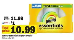 Meijer Bounty Essentials Paper Towels offer