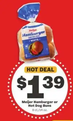 Meijer Meijer Hamburger or Hot Dog Buns offer