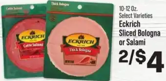 IGA Eckrich Sliced Bologna or Salami offer