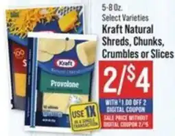 IGA Kraft Natural Shreds, Chunks, Crumbles or Slices offer