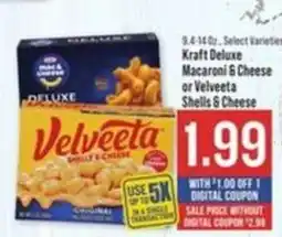 IGA Kraft Deluxe Macaroni & Cheese or Velveeta Shells & Cheese offer