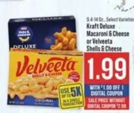 IGA Kraft Deluxe Macaroni & Cheese or Velveeta Shells & Cheese offer