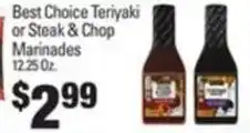 IGA Best Choice Teriyaki or Steak & Chop Marinades offer