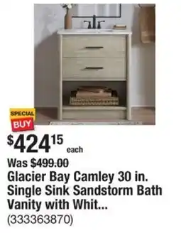 The Home Depot Glacier Bay Camley 30 in. Single Sink Sandstorm Bath Vanity offer