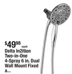 The Home Depot Delta In2ition Two-in-One 4-Spray 6 in. Dual Wall Mount Fixed offer