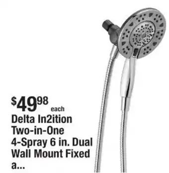 The Home Depot Delta In2ition Two-in-One 4-Spray 6 in. Dual Wall Mount Fixed offer