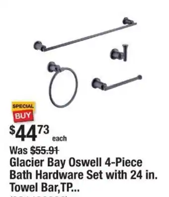 The Home Depot Glacier Bay Oswell 4-Piece Bath Hardware Set offer