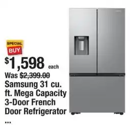The Home Depot Samsung 31 cu. ft. Mega Capacity 3-Door French Door Refrigerator offer