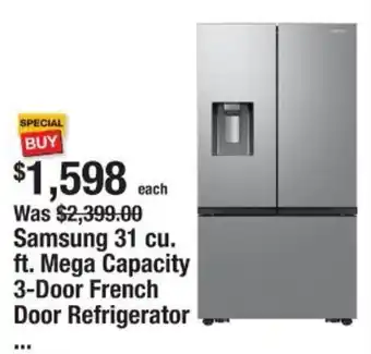The Home Depot Samsung 31 cu. ft. Mega Capacity 3-Door French Door Refrigerator offer
