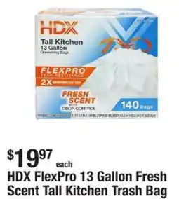 The Home Depot HDX FlexPro 13 Gallon Fresh Scent Tall Kitchen Trash Bag offer