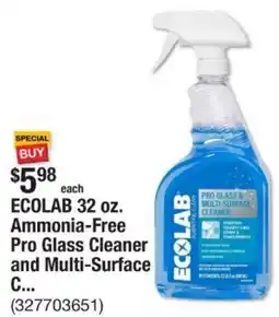 The Home Depot ECOLAB Ammonia-Free Pro Glass Cleaner and Multi-Surface offer