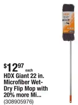 The Home Depot HDX Giant Microfiber Wet- Dry Flip Mop offer