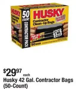 The Home Depot Husky 42 Gal. Contractor Bags offer