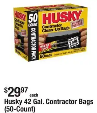 The Home Depot Husky 42 Gal. Contractor Bags offer