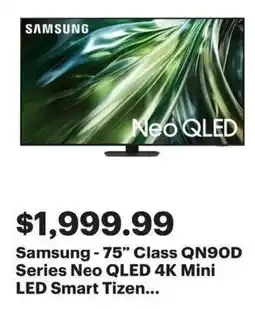 Best Buy Samsung 75 Class QN90D Series Neo QLED 4K Mini LED Smart offer