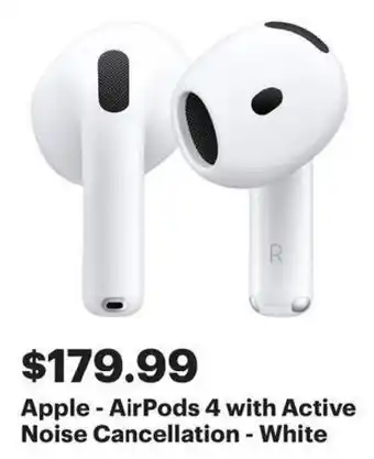 Best Buy Apple AirPods 4 with Active Noise Cancellation offer