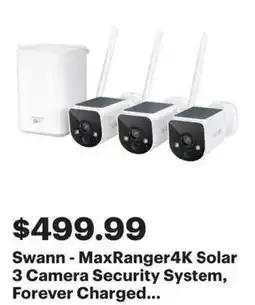 Best Buy Swann MaxRanger4K Solar 3 Camera Security System offer