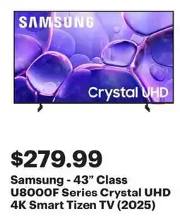Best Buy Samsung 43 Class U8000F Series Crystal UHD 4K Smart Tizen TV offer