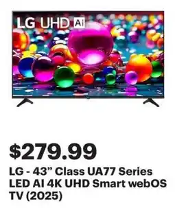 Best Buy LG 43 Class UA77 Series LED AI 4K UHD Smart webOS TV offer