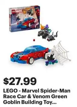 Best Buy LEGO Marvel Spider Man Race Car & Venom Green Goblin Building Toy offer