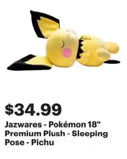 Best Buy Jazwares Pokémon 18 Premium Plush - Sleeping Pose - Pichu offer