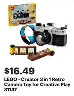 Best Buy LEGO Creator 3 in 1 Retro Camera Toy for Creative Play offer
