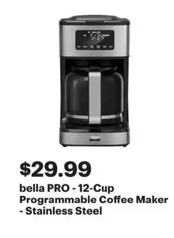 Best Buy Bella pro 12 cup programmable coffee maker offer