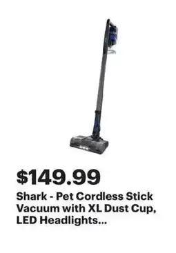 Best Buy Shark pet cordless stick vacuum with xl dust cup, led headlights offer