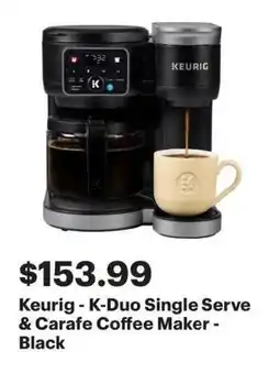 Best Buy Keurig k-duo single serve & carafe coffee maker black offer