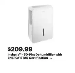 Best Buy Insignia 50 pint dehumidifier with energy star certification offer