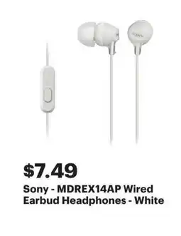 Best Buy Sony mdrex14ap wired earbud headphones offer