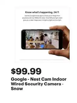 Best Buy Google nest cam indoor wired security camera offer