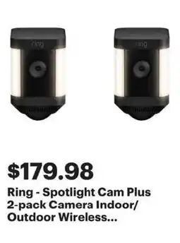 Best Buy Ring spotlight cam plus 2-pack camera indoor outdoor wireless offer