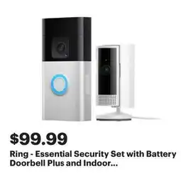 Best Buy Ring essential security set with battery doorbell plus and indoor offer