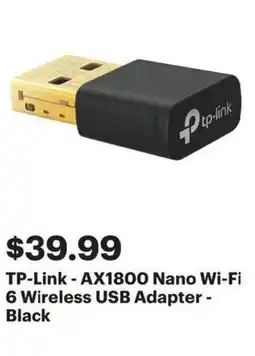 Best Buy Tp link ax1800 nano wi-fi 6 wireless usb adapter offer