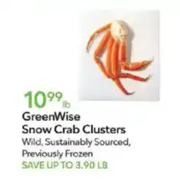 Publix Greenwise snow crab clusters offer