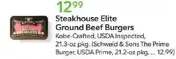 Publix Steakhouse elite ground beef burgers offer