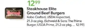 Publix Steakhouse elite ground beef burgers offer
