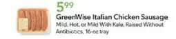 Publix Greenwise italian chicken sausage offer